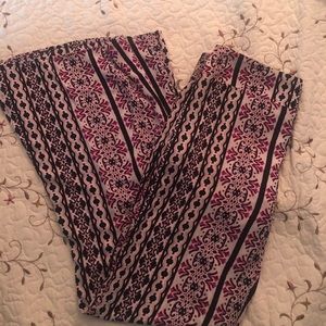 Purple pattered flare pants